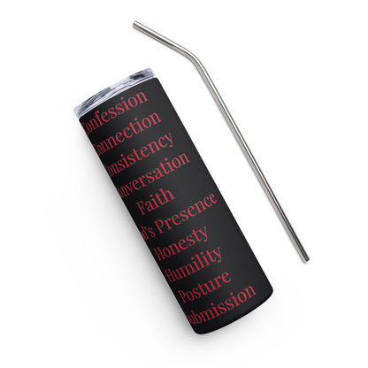 Prayer inspirational stainless steel tumbler - Red print