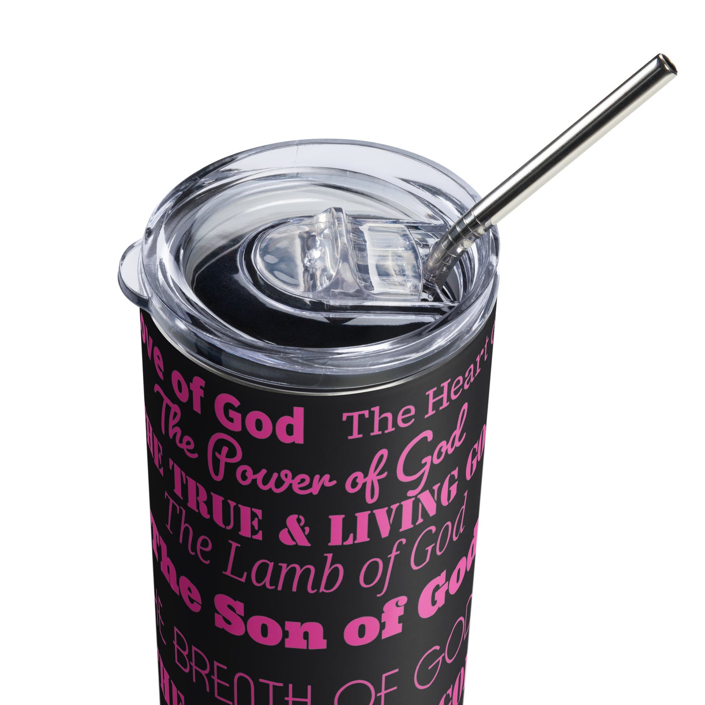 Attributes of God inspirational tumbler - Pink Print