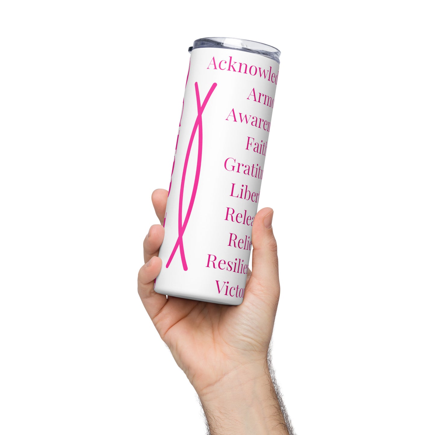 Praise inspirational stainless steel tumbler - Pink Print