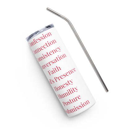 Prayer inspirational stainless steel tumbler - Red print