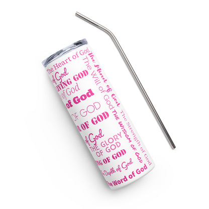 Attributes of God inspirational tumbler - Pink Print