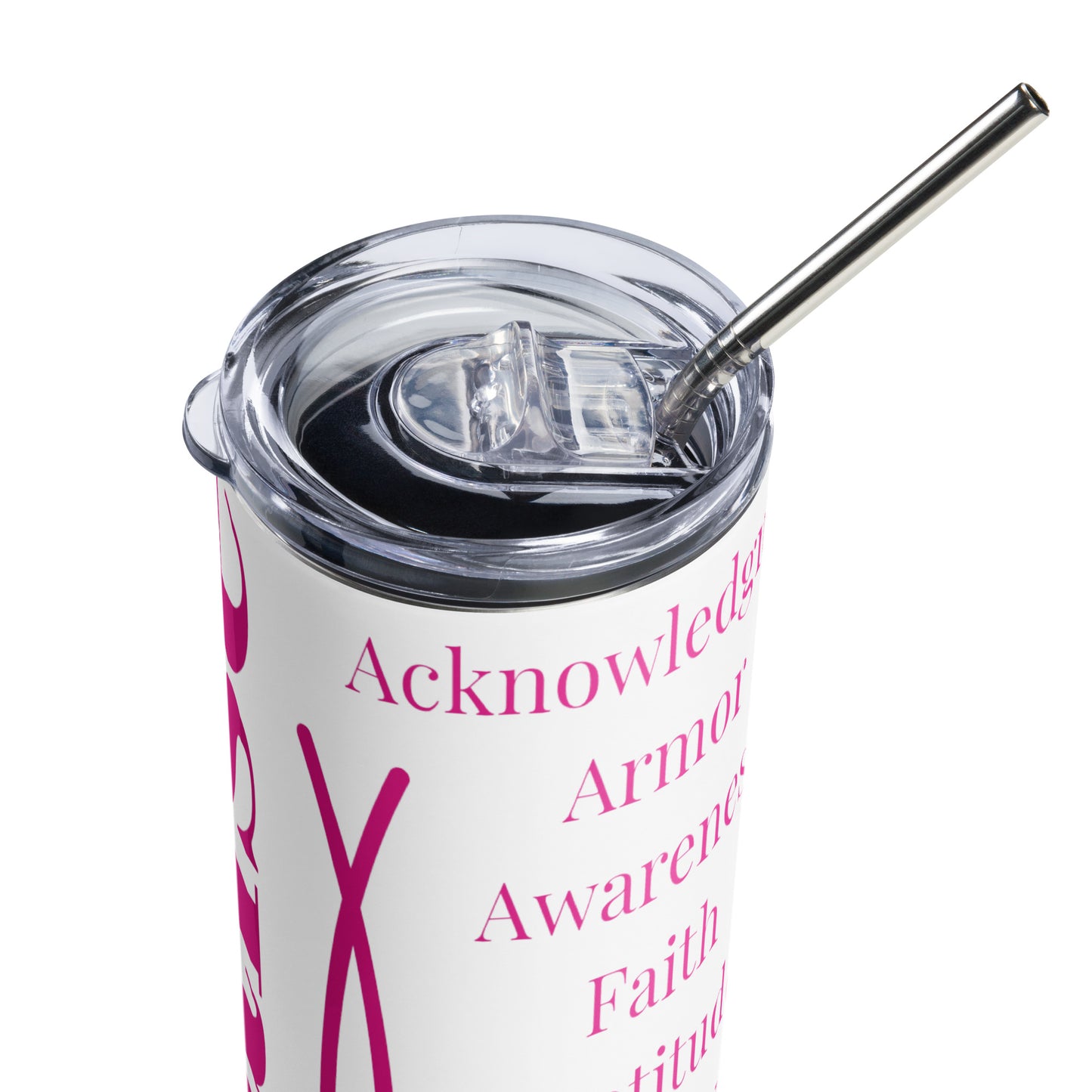 Praise inspirational stainless steel tumbler - Pink Print