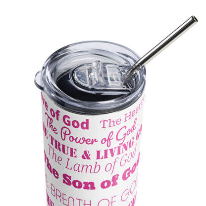 Attributes of God inspirational tumbler - Pink Print