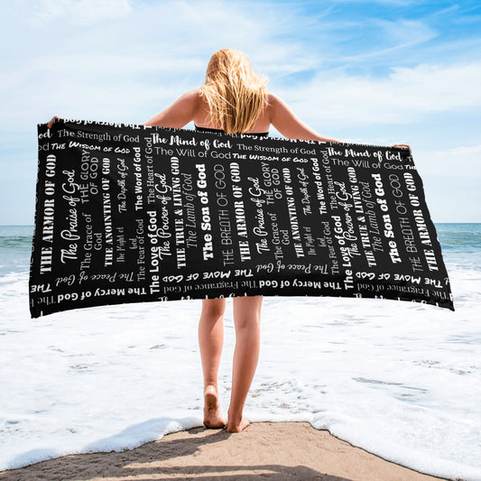 Attributes of God Plush Terry Towel - Black/White