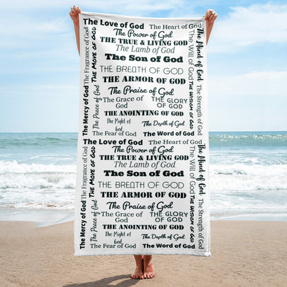 Attributes of God Plush Terry Towel - White/Black