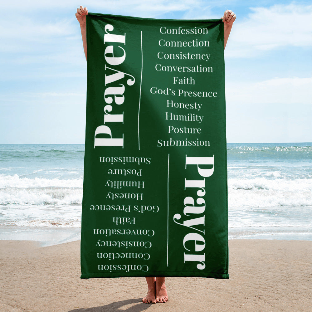 Prayer collection inspirational towel - Forest Green