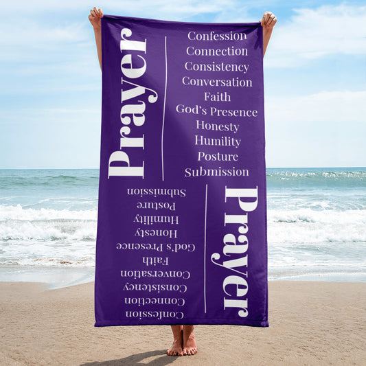 Prayer inspirational plush towel - Purple