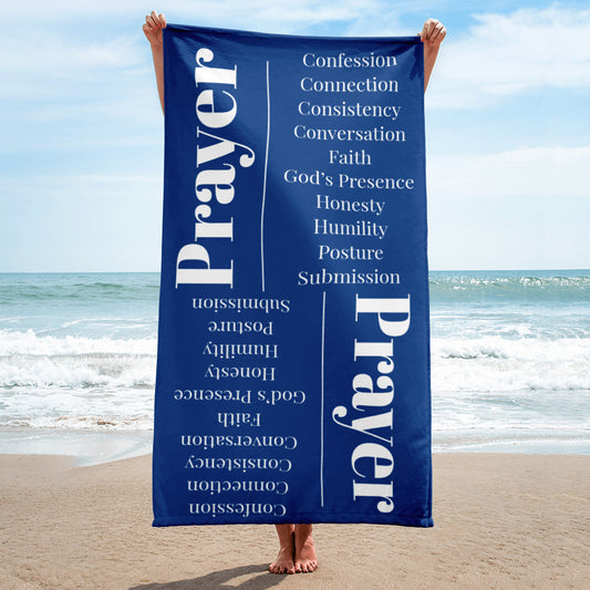 Prayer inspirational plush towel - Royal Blue