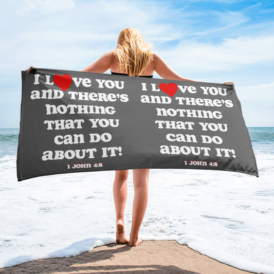 I Love You Series Towel - Drk Grey/White