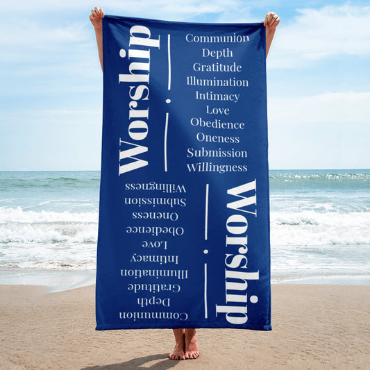 Worship collection inspirational towel- Royal Blue