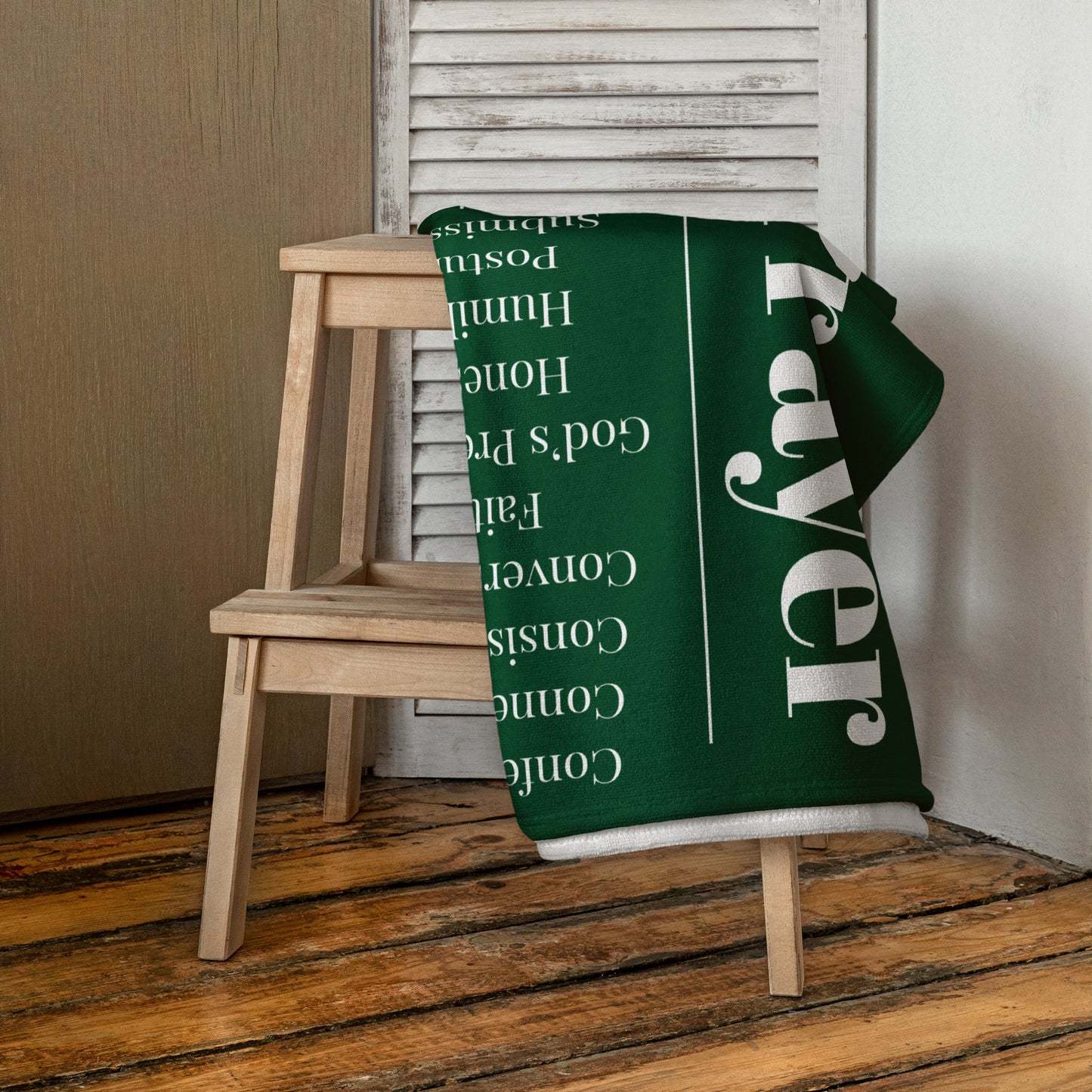 Prayer collection inspirational towel - Forest Green