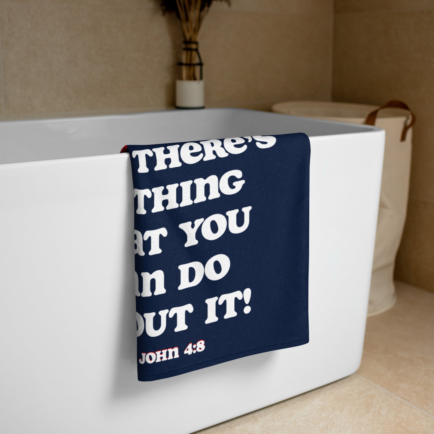 I Love You Plush Terry Towel  - Navy