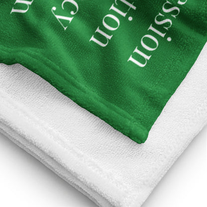 Prayer inspirational plush towel - Green/White