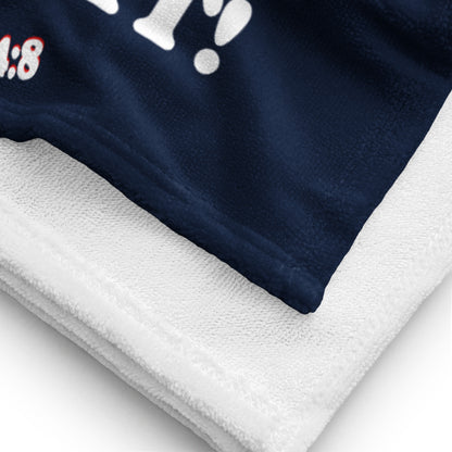 I Love You Plush Terry Towel  - Navy