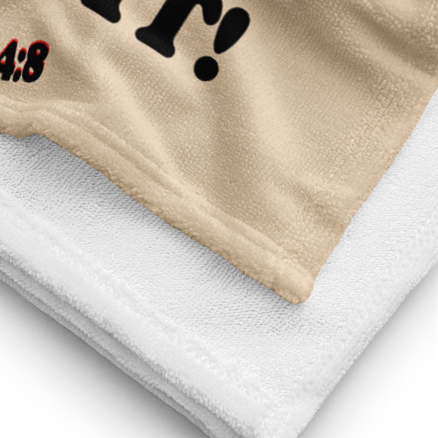 I Love You Plush Terry Towel - Beige