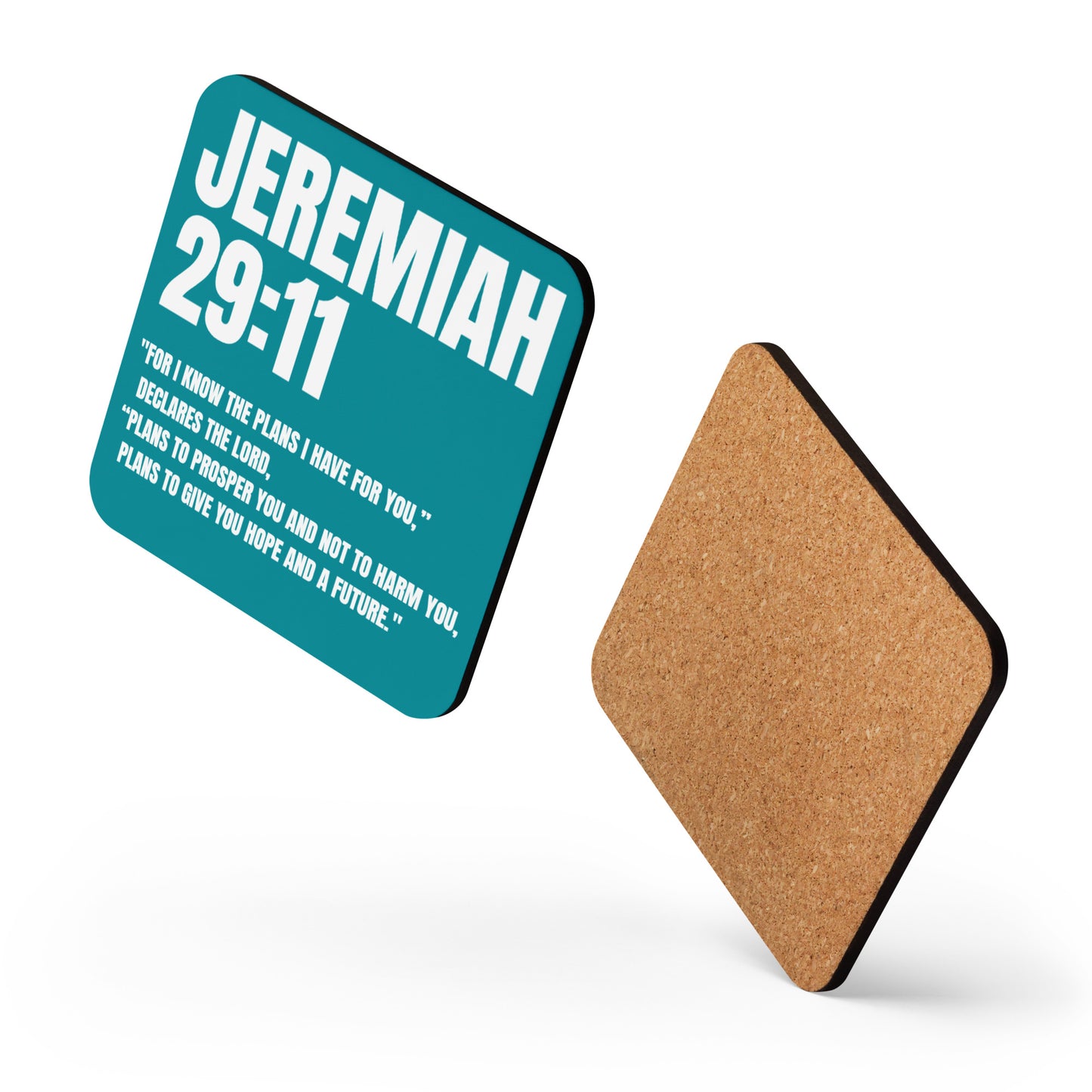 Jeremiah 29:11 Coaster - Faith-Based Cork-Back Coaster | GodWare