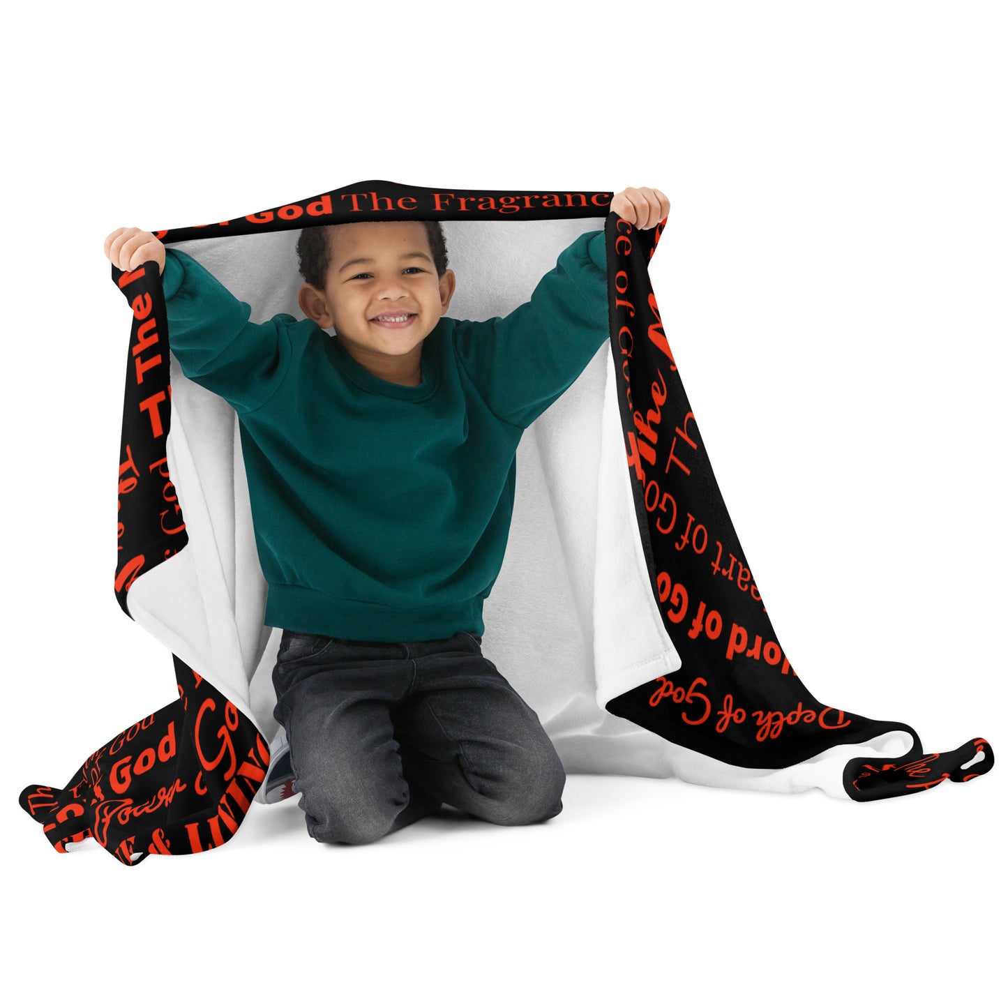 Attributes of God Inspirational Throw blanket - Red/Black