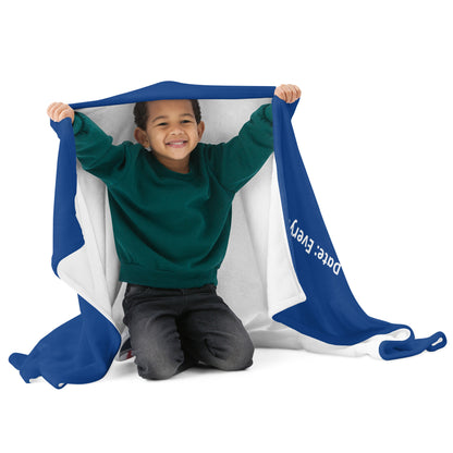 Dear God Inspirational Throw Blanket - Royal Blue/white