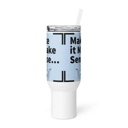 Make Sense 40 oz Travel mug with a handle - Powder Blue