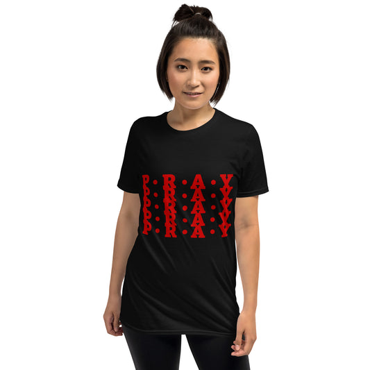 Pray - Soft Style Cotton T-Shirt (red print)