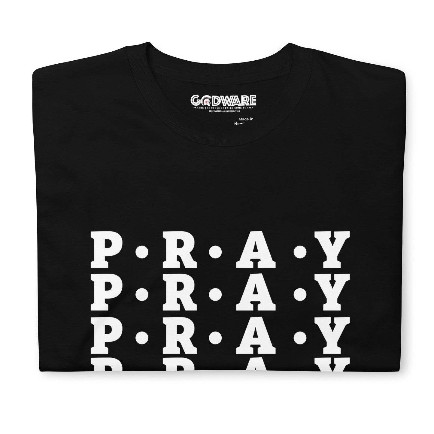 Pray - Soft Style Unisex Cotton T-Shirt (white print)