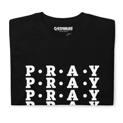 Pray - Soft Style Unisex Cotton T-Shirt (white print)