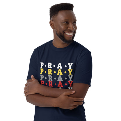 Pray - Soft Style Unisex Cotton T-Shirt (yellow multi)