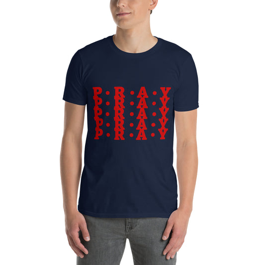 Pray T-Shirt - Christian Faith Shirt with Red Print | Softstyle Cotton