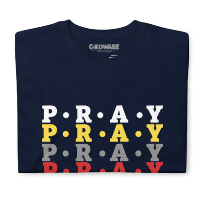 Pray - Soft Style Unisex Cotton T-Shirt (yellow multi)