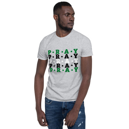 Pray - Soft Style Unisex Cotton T-Shirt (grey multi)