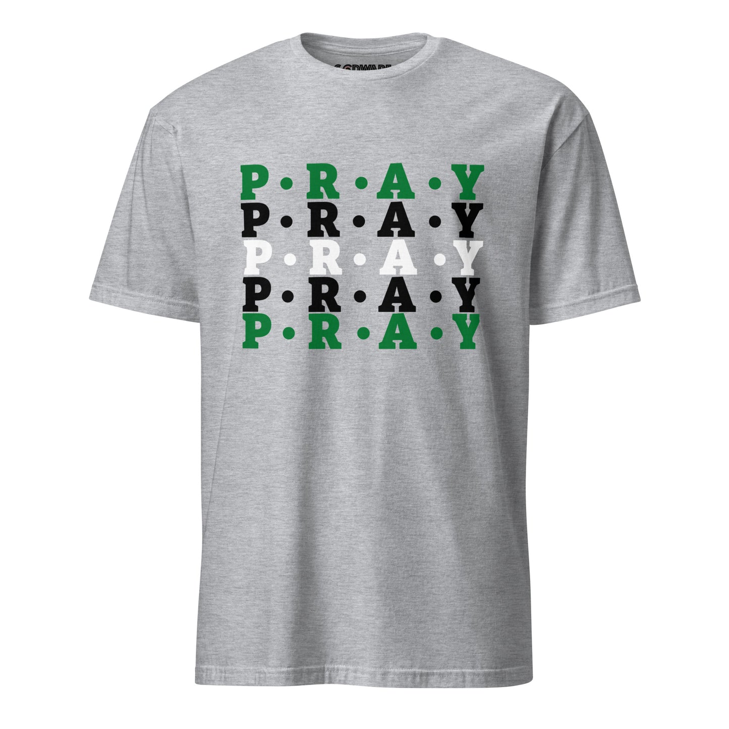 Pray - Soft Style Unisex Cotton T-Shirt (grey multi)