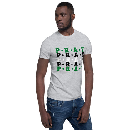 Pray - Soft Style Unisex Cotton T-Shirt (grey multi)