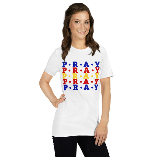 Pray Soft Style Cotton T-Shirt (Royal multi)