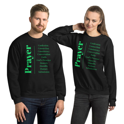 Prayer Collection Inspirational Sweatshirt - Green Print