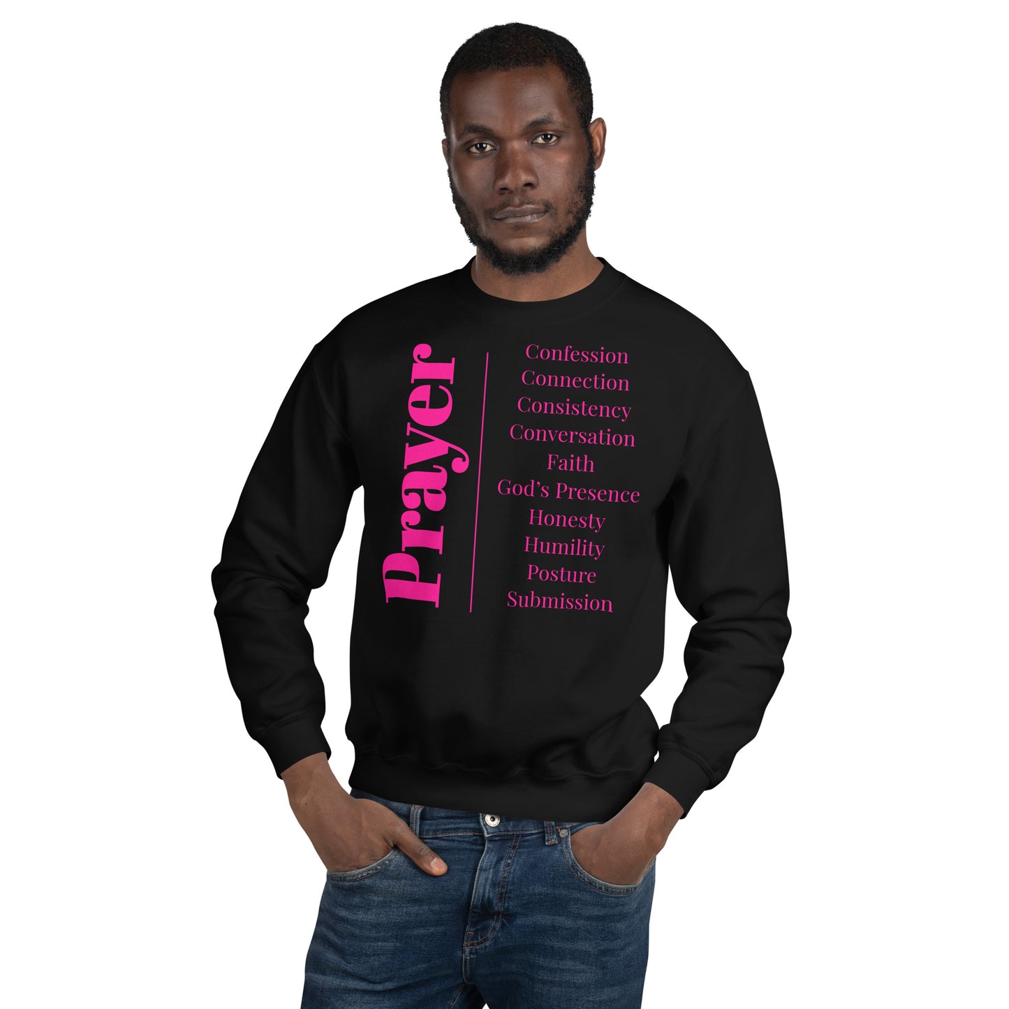 Prayer Collection Inspirational Sweatshirt - Pink Print