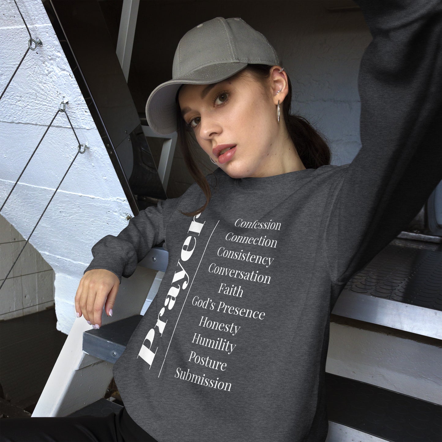 Prayer Collection Inspirational sweatshirt - White print