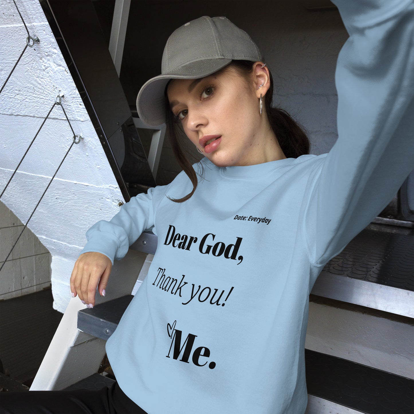 Dear God Inspirational Unisex Sweatshirt - black print