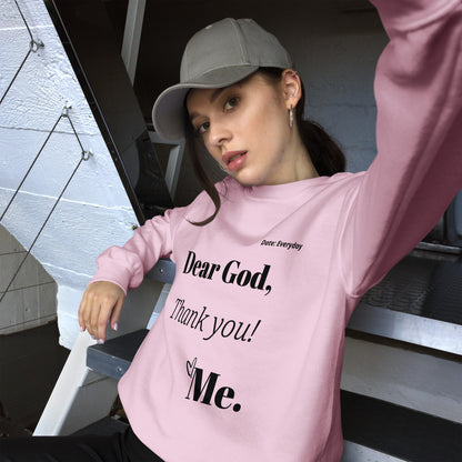 Dear God Inspirational Unisex Sweatshirt - black print