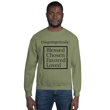 Unapologetic Inspirational Unisex Sweatshirt - Black print