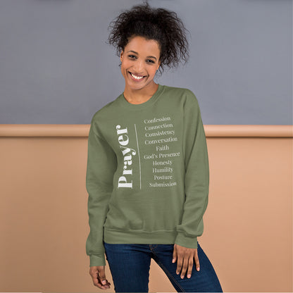 Prayer Collection Inspirational sweatshirt - White print