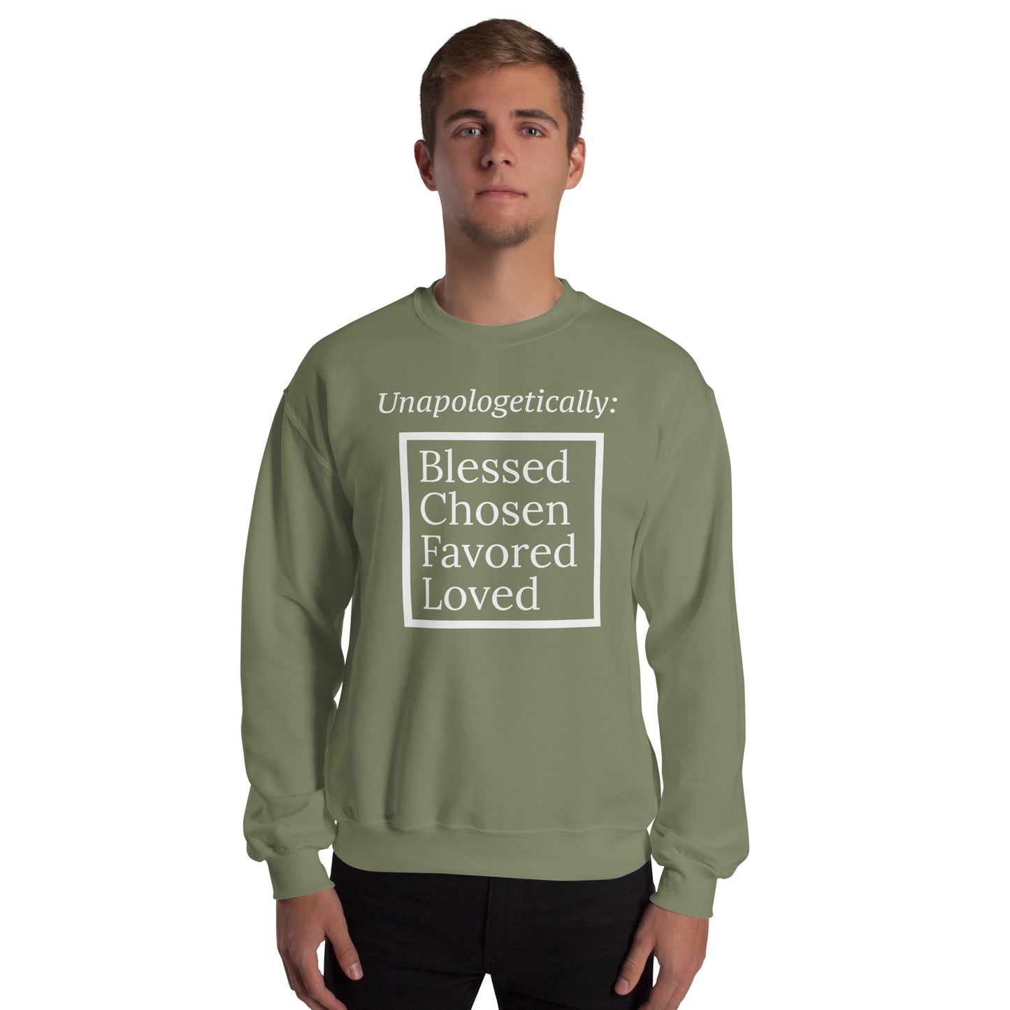 Unapologetic Inspirational Unisex Sweatshirt - White print