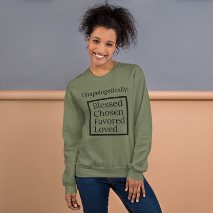 Unapologetic Inspirational Unisex Sweatshirt - Black print