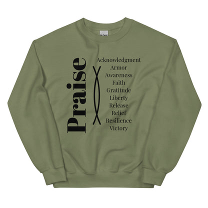 Praise Collection Inspirational Sweatshirt - Black Print