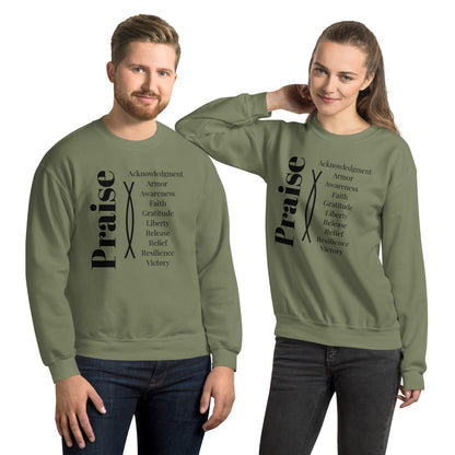 Praise Collection Inspirational Sweatshirt - Black Print