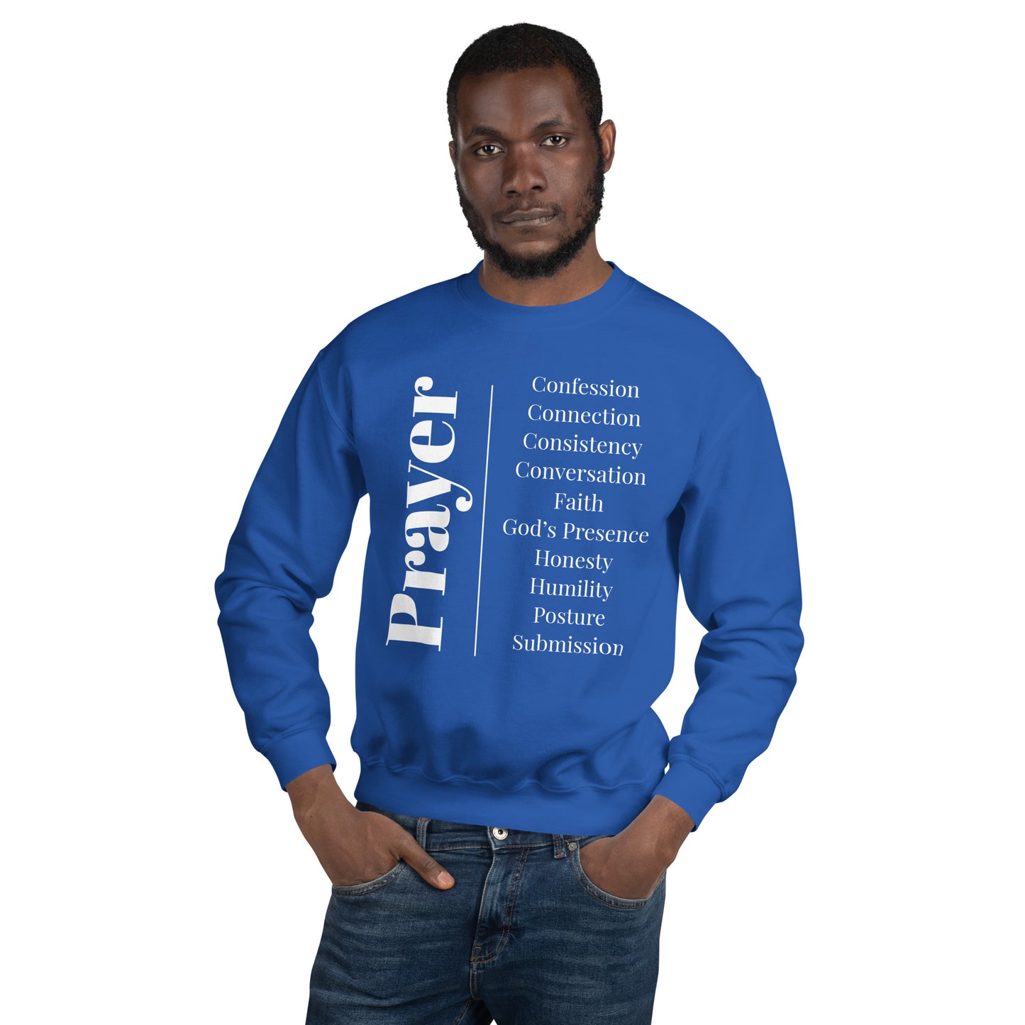 Prayer Collection Inspirational sweatshirt - White print