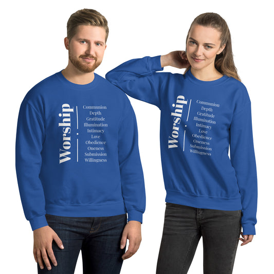 Worship - Inspirational Sweatshirt (White Print)