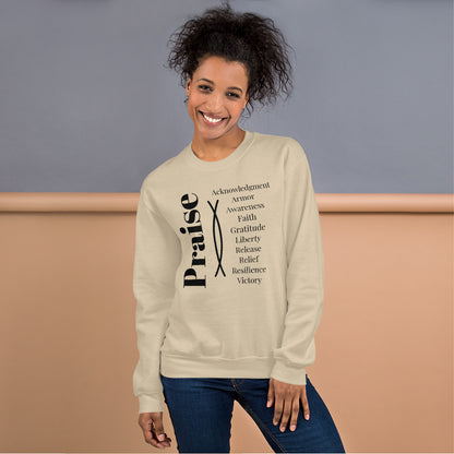 Praise Collection Inspirational Sweatshirt - Black Print