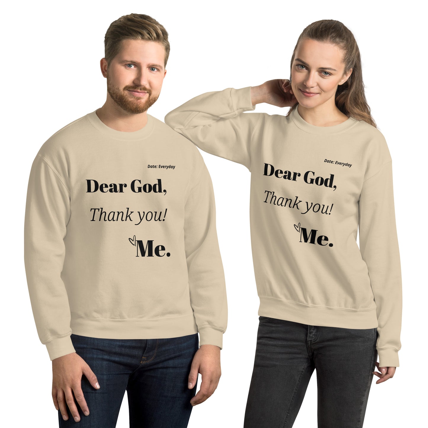 Dear God Inspirational Unisex Sweatshirt - black print