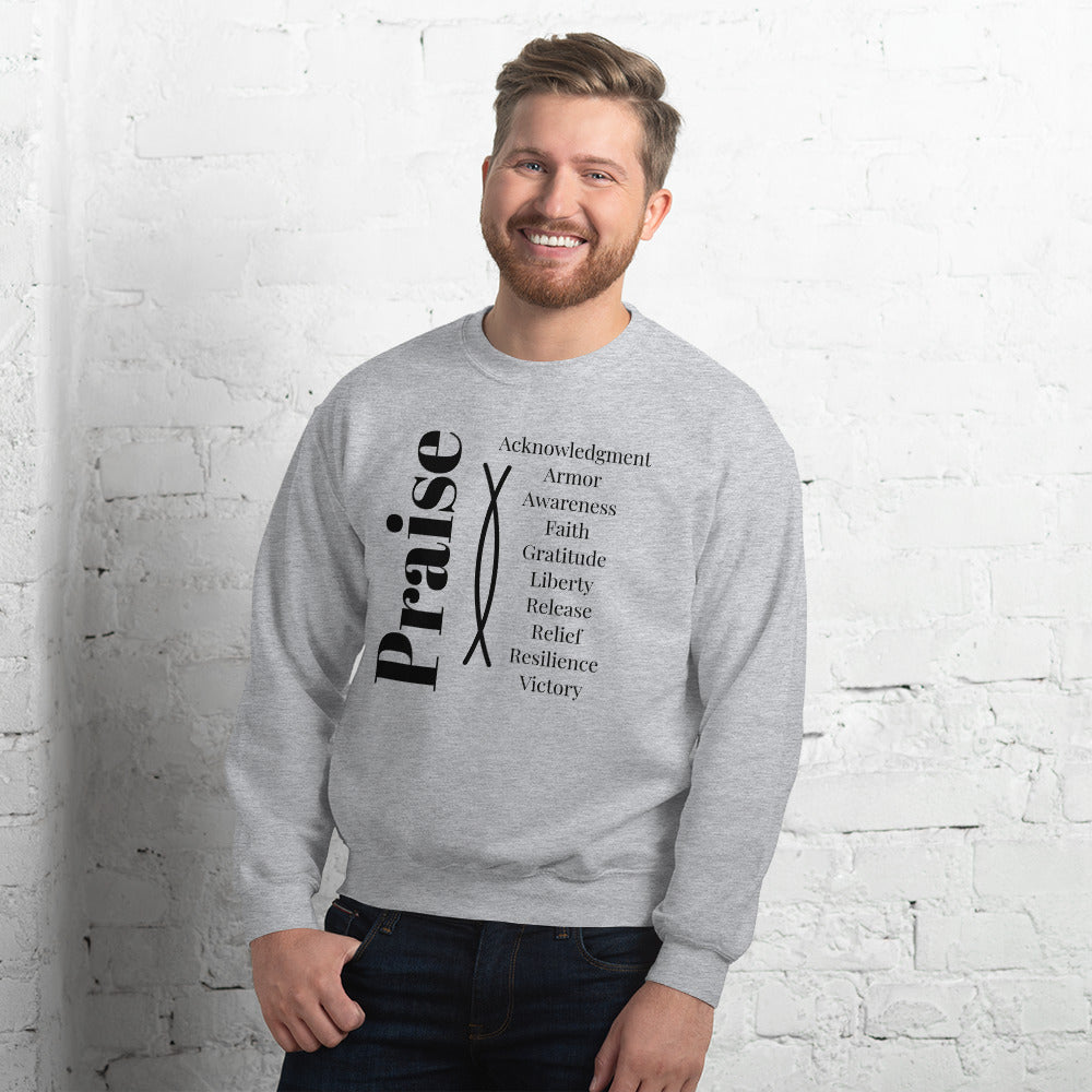 Praise Collection Inspirational Sweatshirt - Black Print