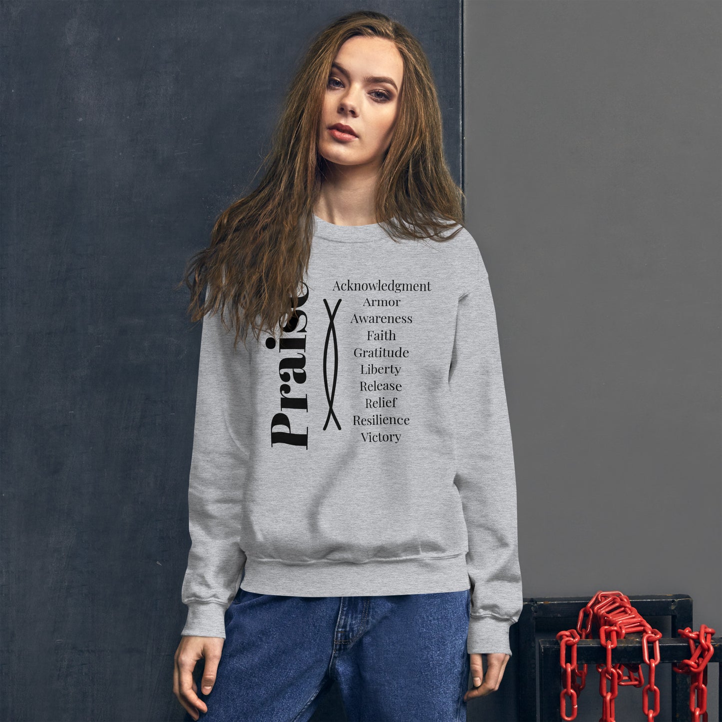 Praise Collection Inspirational Sweatshirt - Black Print